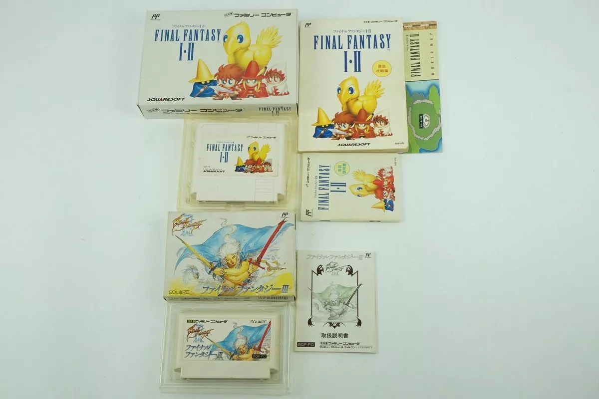 Final Fantasy 1 2 3 I II III Set NES SQUARE Nintendo Famicom Box From Japan