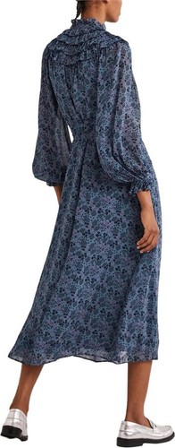 BODEN Floral Ruffle Yoke Midi shirt dress size 14 petite D0307 :::B34A:: - Picture 2 of 3