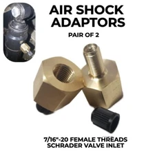 Schrader Fill Valve Brass Inlet Adaptor | Air Shock Independent Fill Kit (Pair)