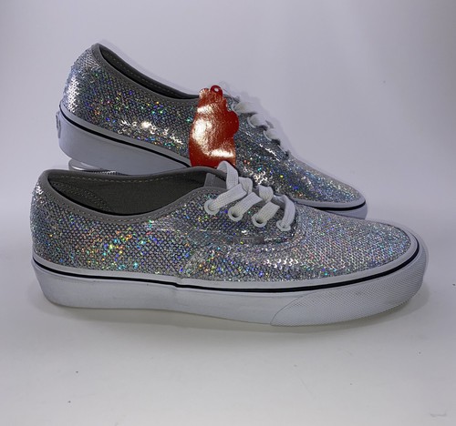 vans authentic silver glitter