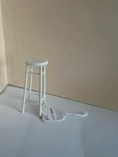 Concord Miniatures 1:1 scale dollhouse furniture white bar stool