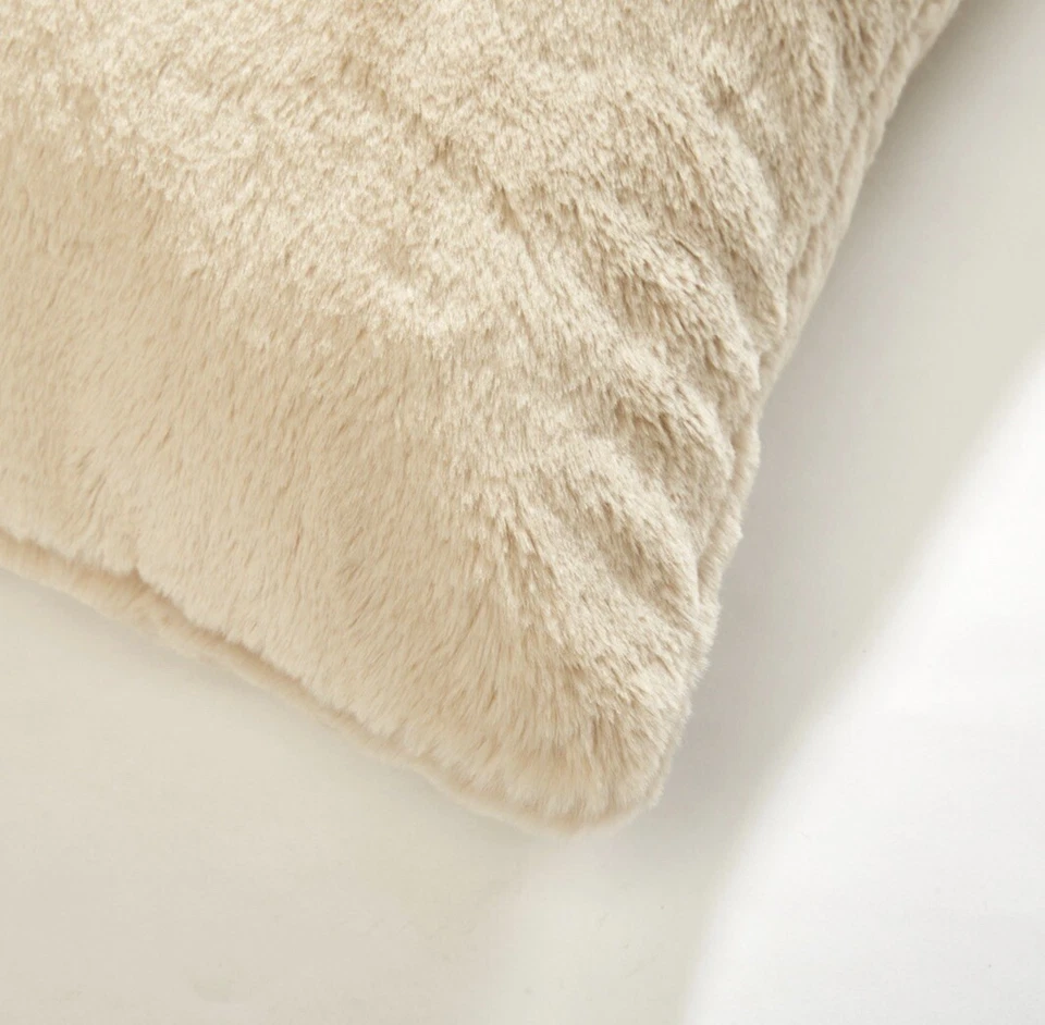 Mainstays Faux Fur Pillow, 18x18, Beige - Image 2 of 4