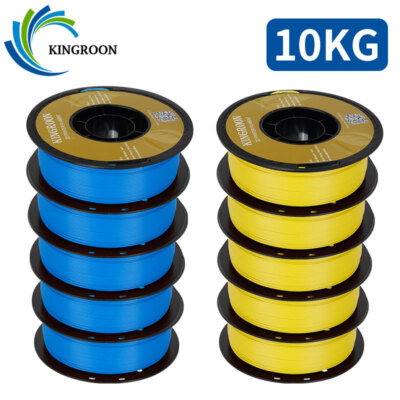 Kingroon 10KG 1.75mm PLA 3D Drucker Filament Bündel 1KG Rolle Blau Gelb Mischung