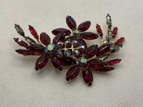 Beau Jewels Signed Designer High End AB Crystals Rhinestone Brooch and earrings - 第 1/10 張圖片