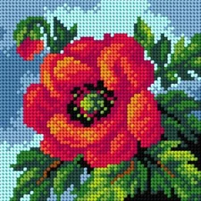 Orchidea Needlepoint canvas for halfstitch without yarn Poppy 2755D - Printed...