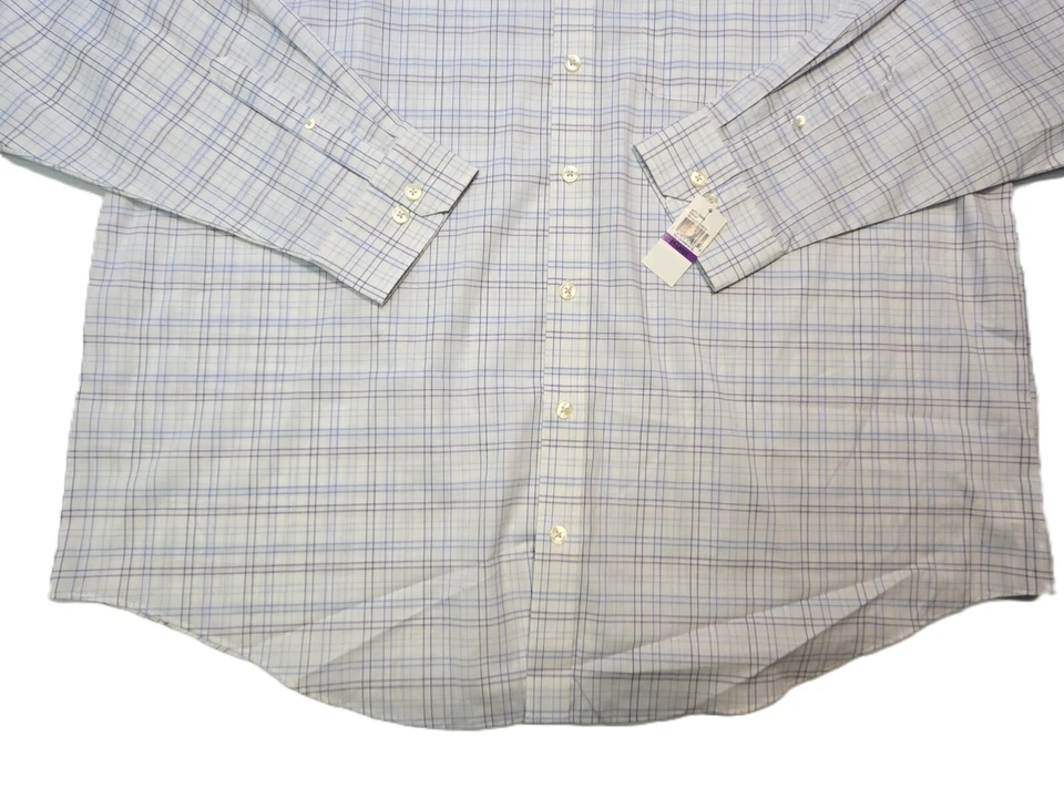 Van Hausen Performance Long Sleeve Dress Shirt White Check Mens Size 2XL - Image 3 of 4