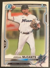 2021 BOWMAN DRAFT CHROME JORDAN McCANTS MIAMI MARLINS PROSPECT#BDC-26 1ST BOWMAN
