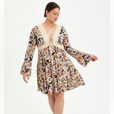 torrid floral skater dress Torrid floral mini gauze skater dress plus size 1X