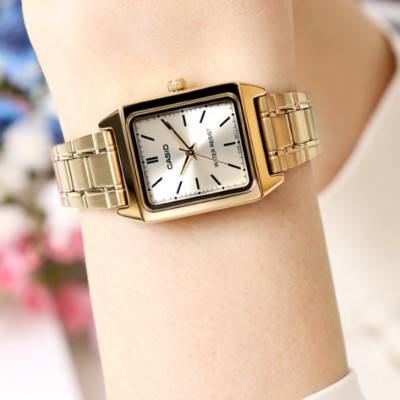 CASIO Woman Metal Wrist Watch LTP-V007G-9E Original New Gold