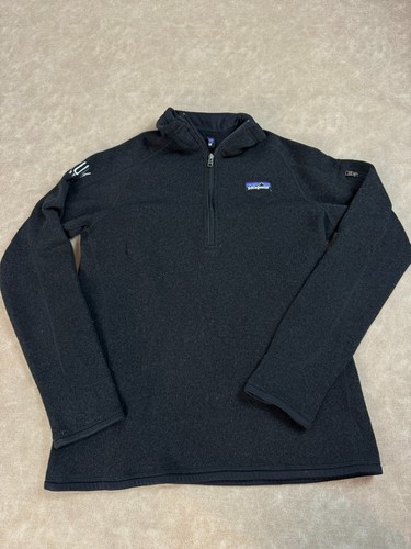 Patagonia Womens Outdoor Quarter Zip Pullover Fleece Jacket Common Thread Black