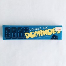 Vintage 1990 Wood Dominoes Full Set Of 28 In Original Box Wiss Dollar-ama EUC