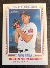 Justin Verlander HIGH NUMBER CY YOUNG AWARD 2023 Topps Heritage AW-4  Astros 