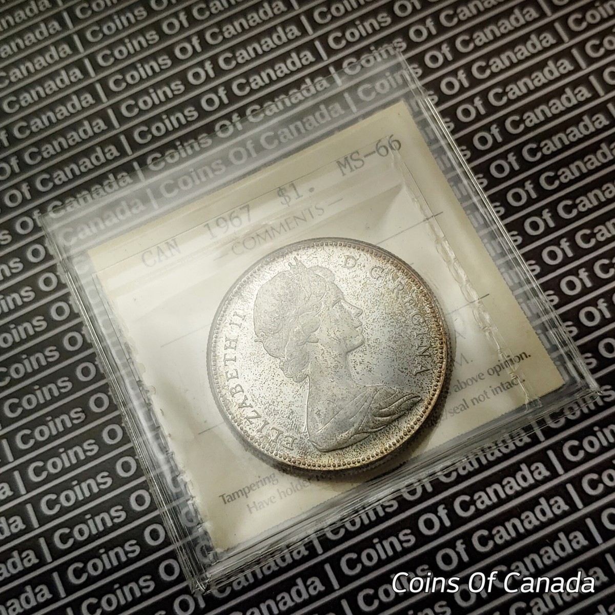 1967 Canada $1 Silver Dollar Coin - ICCS MS 66 - RARE - Top Grade