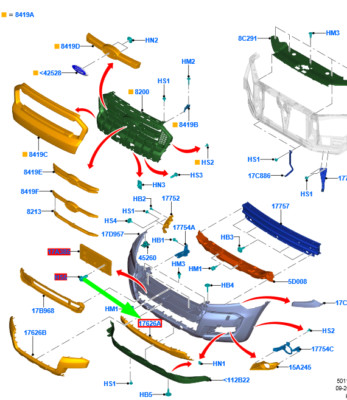 Ford Ranger T6 MK1 Frontstoßstangenverkleidung 2360469 JB3B-17F792-AD ...