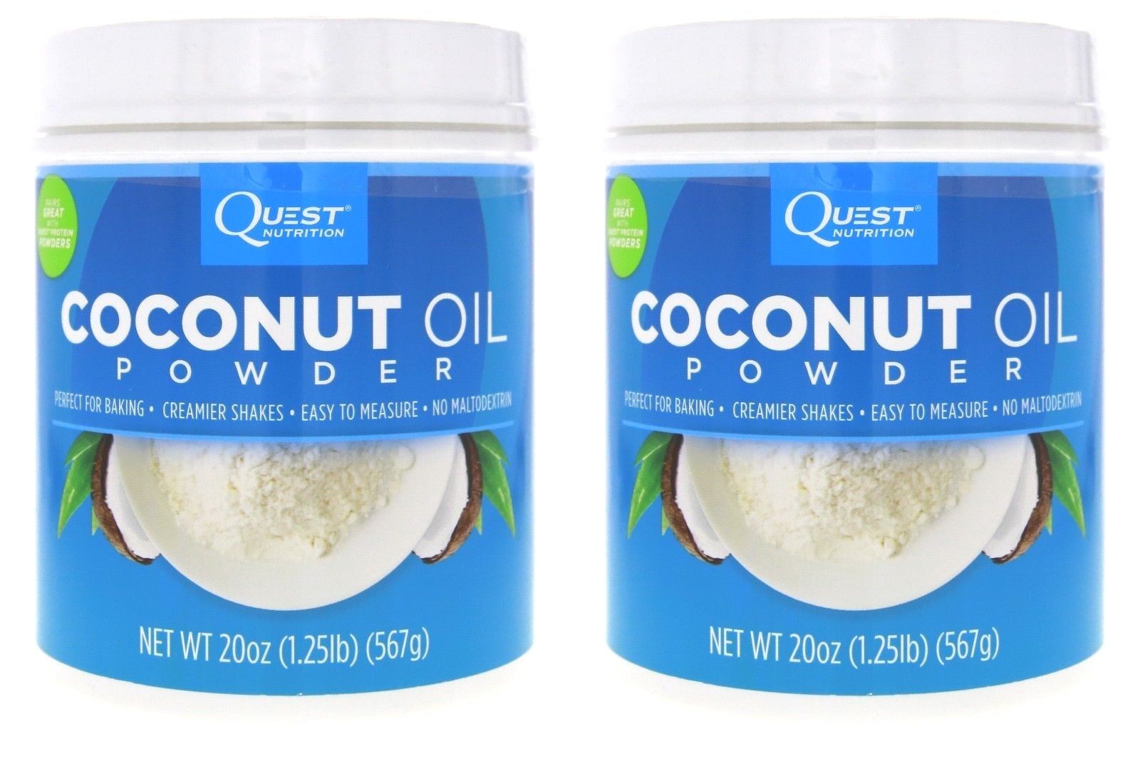 Quest Nutrition Coconut Oil Powder, 1.25 lb (20 oz) - 2 PACK = 112 Servings