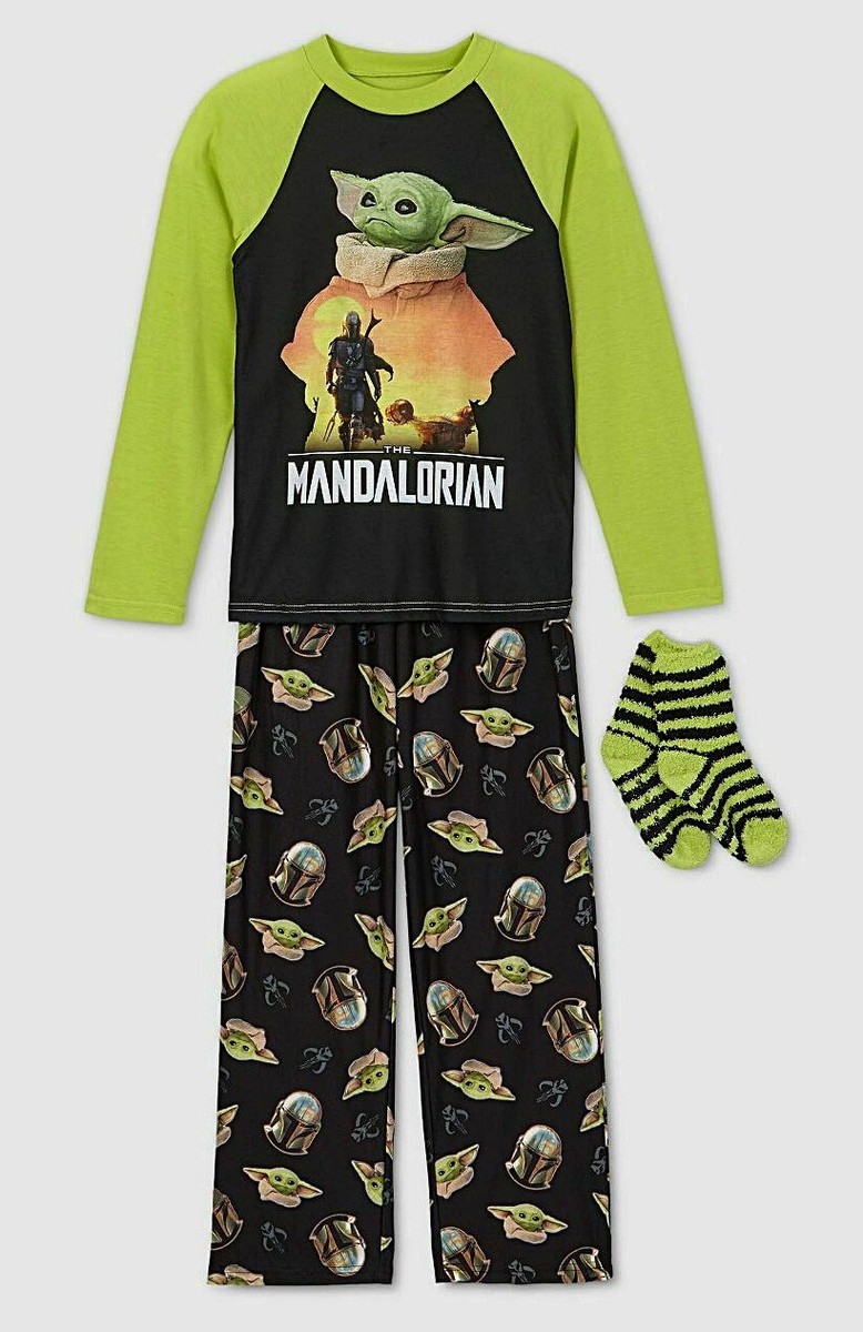 Baby Yoda Pajamas Boys Size Small-8 M Star Wars The Mandalorian Set Socks  NWT