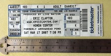 Eric Clapton Honda Center March 17th 2007 Used Ticket Nice!