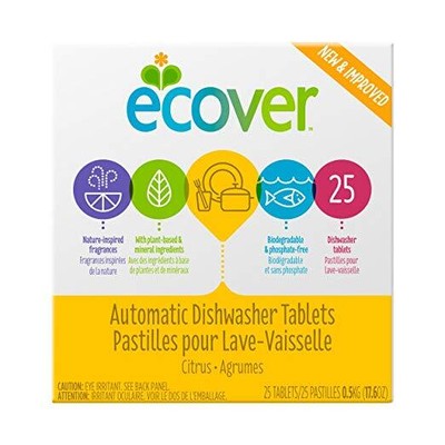 Ecover Automatic Dishwasher Soap Tablets, Citrus, 25 Count