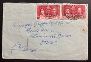 1938 Northern Rhodesia Cover To Dorset England King George Coronation Stamp