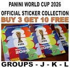 PANINI WORLD CUP 2026 STICKER COLLECTION - GROUP J - GROUP K - GROUP L - ENGLAND