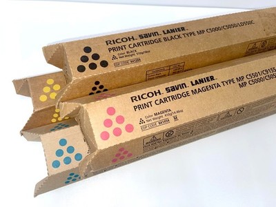 OEM Ricoh C5000, C5050, LD550C CMYK Printer Cartridges  841455, 454, 453, 841284