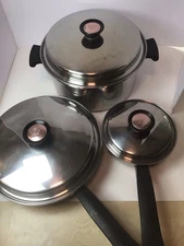 Vintage 6pcs Cookware Set - Duncan Hines 3-Ply 18-8 Stainless Steel Regal Ware