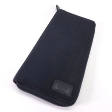 Coach Travel Wallet Passport Document Organizer Nylon Leather Zip Around Black