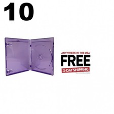 10 PREMIUM STANDARD Clear Purple Blu-Ray Single Cases 12MM  1-3 DAYS