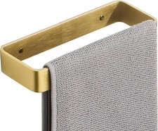 Brushed Gold Hand Towel Holder for Bathroom Wall 8 Inch Self Adhesive Towel Bar