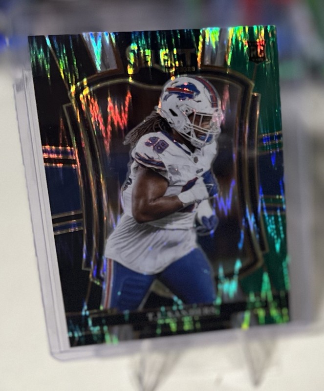 2025 Panini Select - Premier Level T.J. Sanders #185 Black & Green Shock...