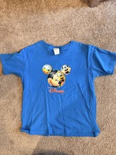 Vintage Disney Mickey Mouse Blue Graphic T-Shirt Boys Size M