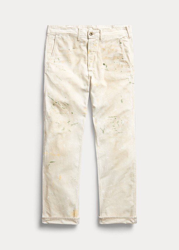 Ralph Lauren RRL Distressed Paint Splattered Twill Carpenter Pants, N w/o T $395