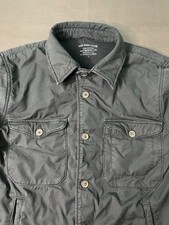 Save Khaki United Long Sleeve Fleece Jacket Shirt Size S Made in USA 100% Cotton