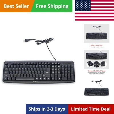 Slimline Wired Keyboard USB Plug-and-Play Numeric Keypad Adjustable Tilt Legs...