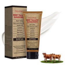 Beef Tallow Sunscreen with Zinc Oxide for Body Facial, Non-Toxic Natural Mine...