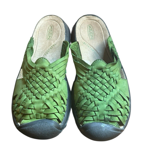 Damen Grün Keen Slipper Sandalen Korbgeflecht Design 8,5 Metatomisches Fußbett