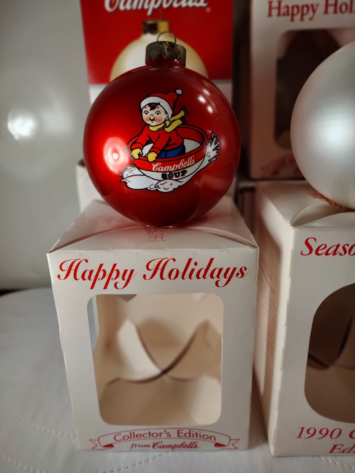 LOT OF NINE - Campbell’s Collector's Edition Christmas Ornaments ( LOT OF 9  )