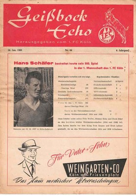 Football Programme Booklet 59/60 Oberliga 1st FC Cologne-Black White Essen