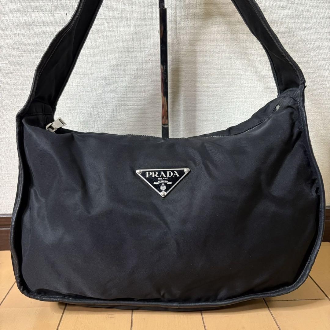 PRADA Black Nylon One Shoulder Bag Imported From Japan