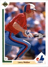 Larry Walker 1991 Upper Deck #536 Montreal Expos HOF FREE SHIPPING AutographDen
