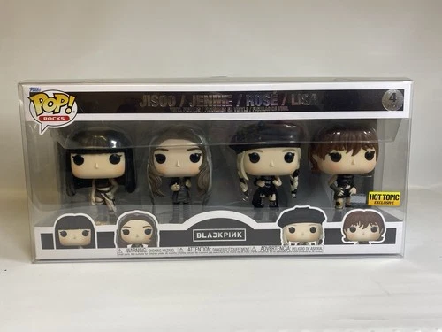 Funko Pop Rocks K-pop Hot Topic Exclusive BLACKPINK 4 Pack Set With Protector