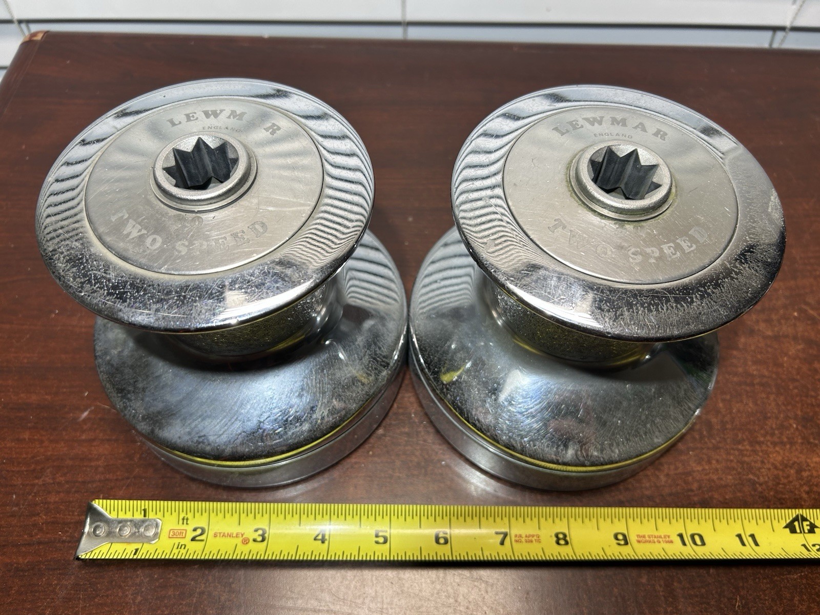 (2) / Pair of Lewmar 30 2 Speed Chrome Plated Bronze Sailboat Winches