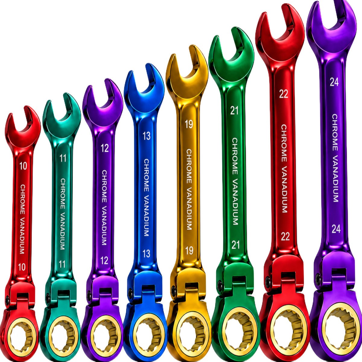 Ratchet Spanner Combi Flexi Metric Flexible 10-24mm Ratchet Wrench  Hi Viz