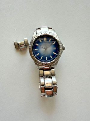 Fossil Men's Blue AM-3689 Men's Quartz Watch Blue Dial Stainless Steel 100M Date