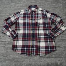 Weatherproof Vintage Men's Classic Long Sleeve Plaid Flannel Shirt Red Large
