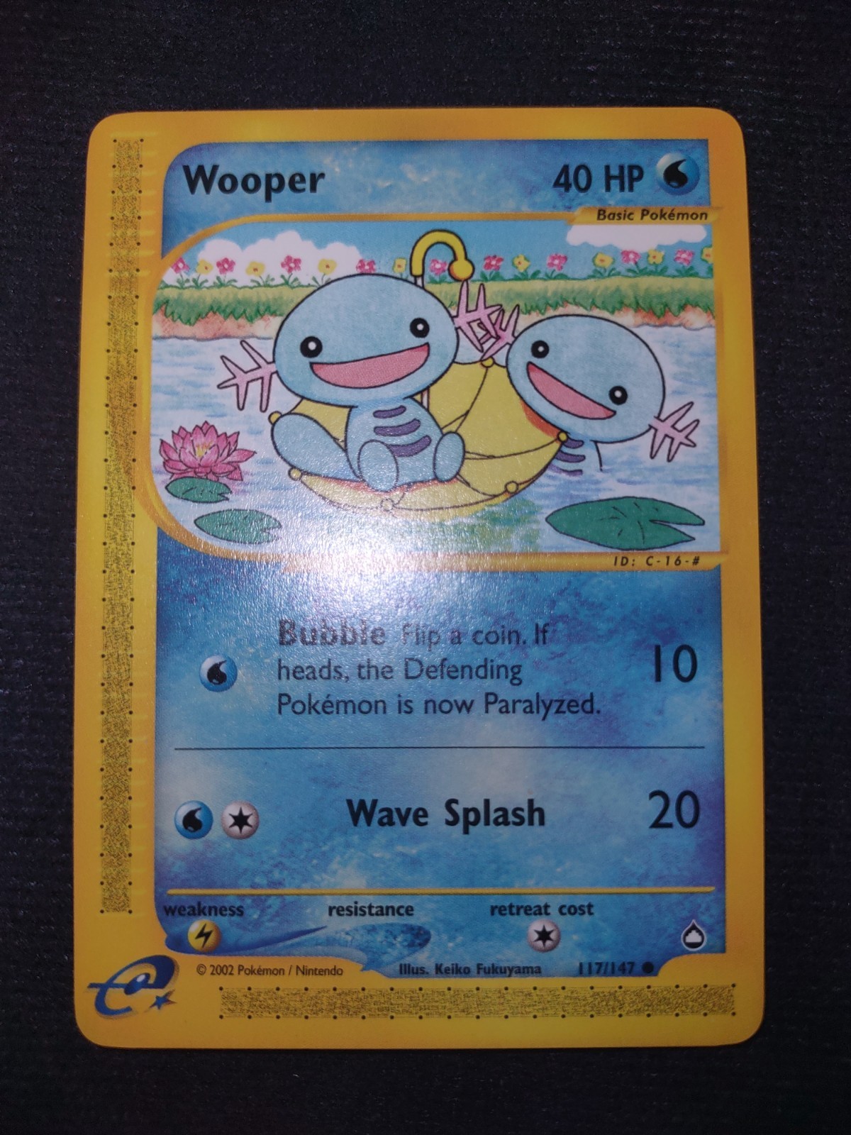 Wooper 117/147 Pokemon Trading Card Game eCard Aquapolis Near Mint TCG NM