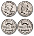 $1 Face Value 1948-1963 FRANKLIN SILVER Half Dollar P D S Mint USA Coin 90% 🔥🔥