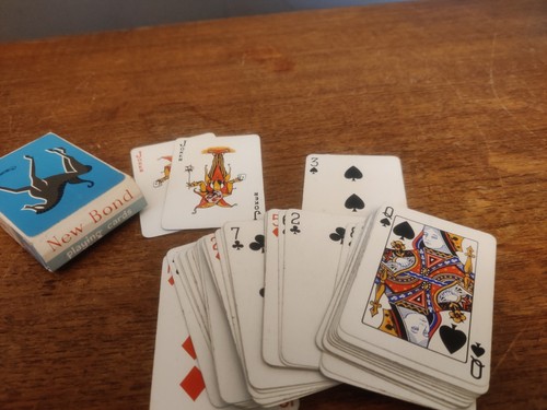 Neu Bond Spielkarten Stoffoptik Pferd Vintage 50er 60er Equus Mid Century Retro  - Bild 3 von 11