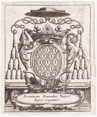 Exlibris Turgot De Saint-Clair Normandie Sees Blason Bookplate Engraving 18th