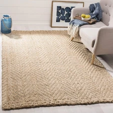 Area Rug 8x10 - Natural Fiber Collection - Large - Natural, Handmade Jute, Id...